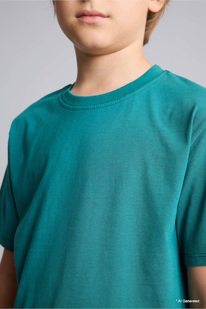 Boy Regular Fit Basic 100% Cotton Crew Neck Short Sleeve T-Shirt