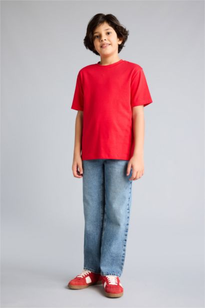 T-shirt basique à col rond pour garçon