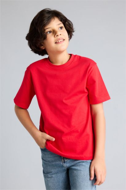 T-shirt basique à col rond pour garçon