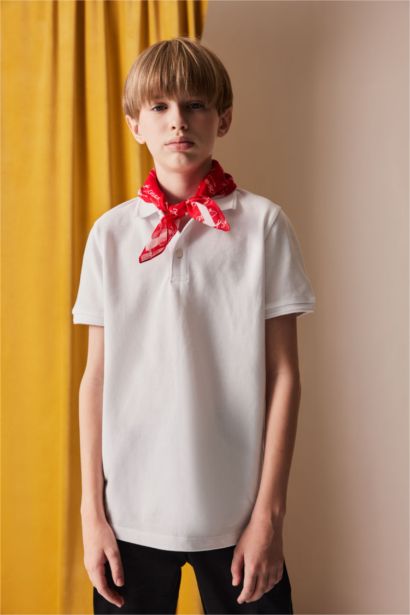 Boy Regular Fit Polo Collar Pique Polo T-Shirt