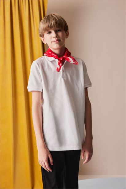 Boy Regular Fit Polo Collar Pique Polo T-Shirt