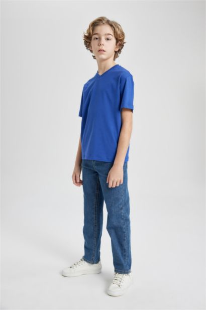 تيشيرت اولادي نص كم قصة عادية وياقة V