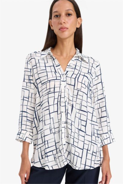 Regular Fit Kareli Uzun Kollu Gömlek