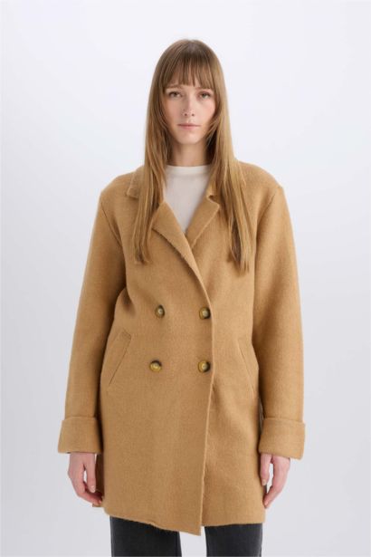 үлкен пішім v жаға Кардиган