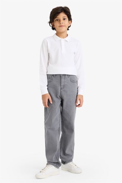 تيشيرت بولو أولاد بكم طويل بقصة عادية