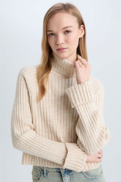 Pull tricot Oversize à col roulé Coupe ample