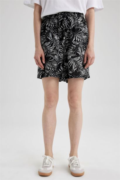 High Waist Wide Leg Viscose Shorts