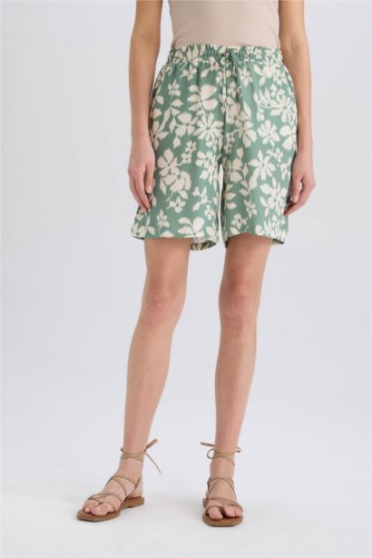 Viscose High Waist Wide Leg Shorts