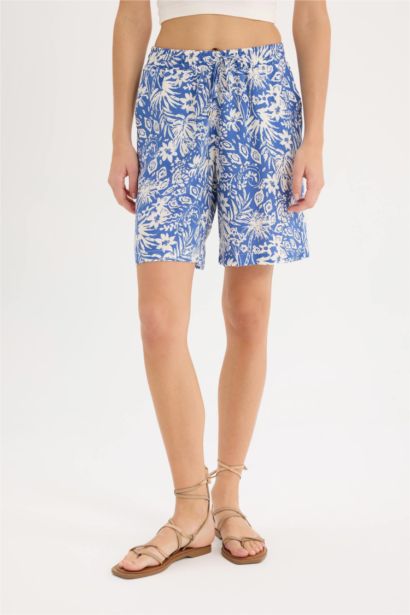 Viscose High Waist Wide Leg Shorts