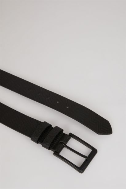 Erkek Dikdörtgen Toka Suni Deri Jean Kemeri