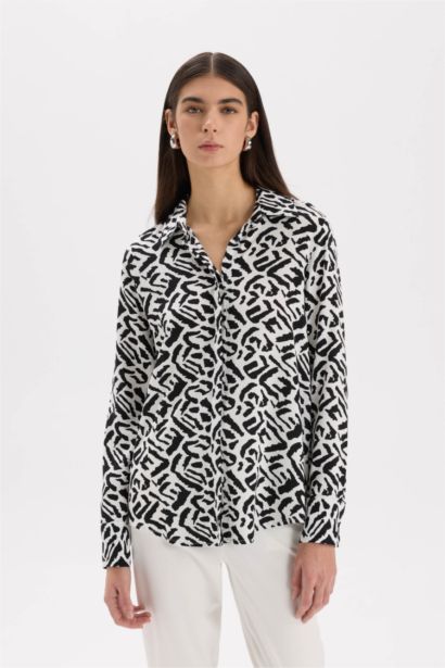 Regular Fit Shirt Collar Long Sleeve Shirt