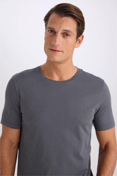 Slim Fit Crew Neck Basic Short Sleeve T-Shirt