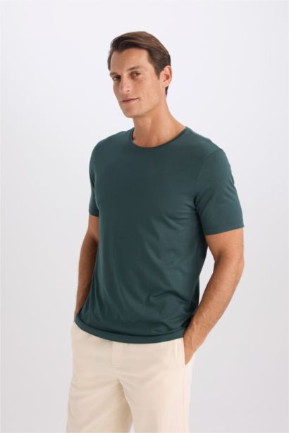 Slim Fit Crew Neck Basic Short Sleeve T-Shirt