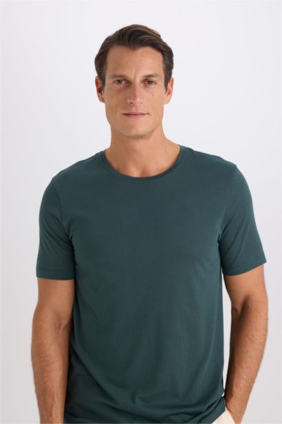 Slim Fit Crew Neck Basic Short Sleeve T-Shirt