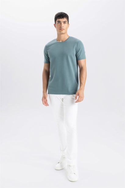 Slim Fit Crew Neck Basic Short Sleeve T-Shirt