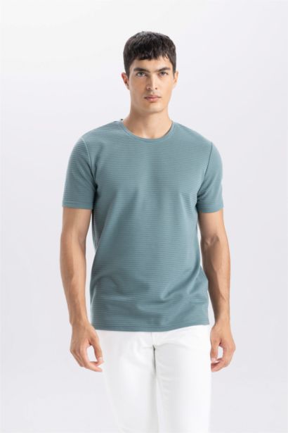 Slim Fit Crew Neck Basic Short Sleeve T-Shirt