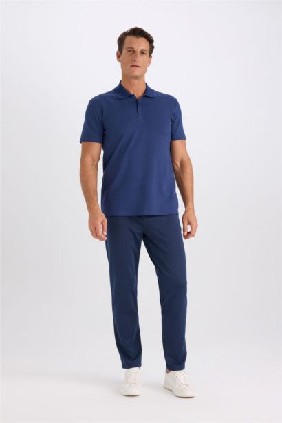 Slim Fit Short Sleeve Cotton Basic Polo Shirt