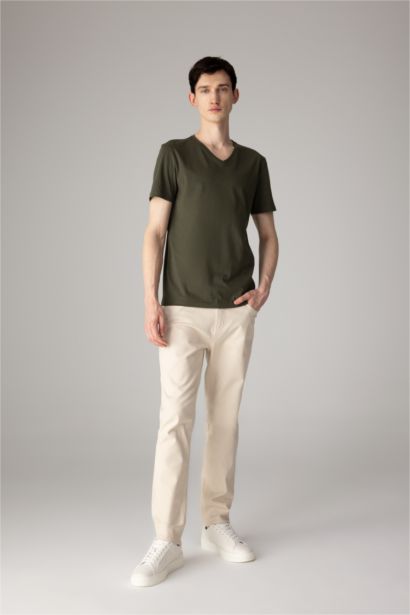 %100 Pamuk Slim Fit Dar Kesim V Yaka Basic Düz Kısa Kollu Tişört