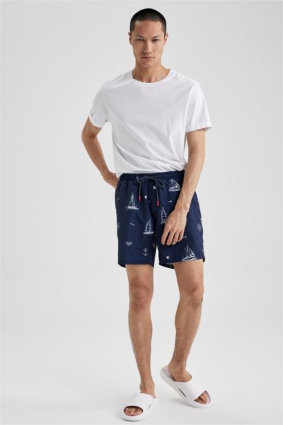 Short De Bain Tissé Coupe Régulière