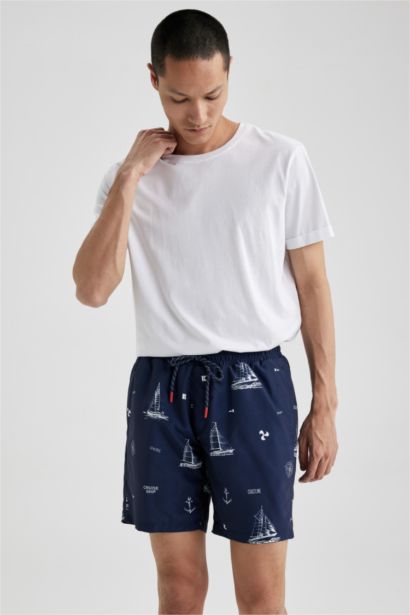 Short De Bain Tissé Coupe Régulière