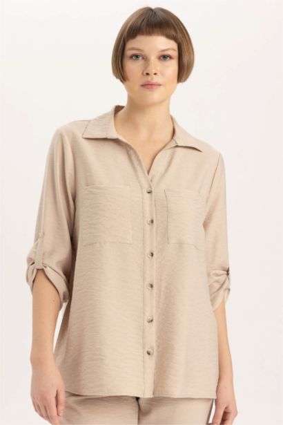 قميص ردن طويل قصة عادية