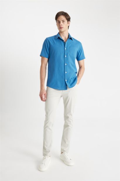 قميص بولو نص كم قطن قصة عادية