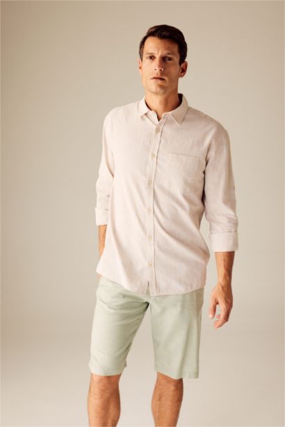 Рубашка стандартного кроя с длинным рукавом