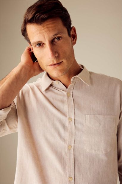 Рубашка стандартного кроя с длинным рукавом