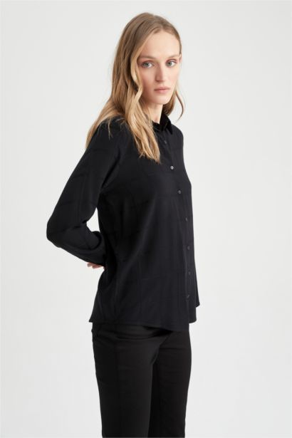 Regular Fit Shirt Collar Long Sleeve Shirt