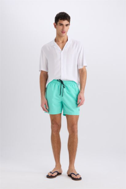 Mesh Lined Short Length Swim Shorts