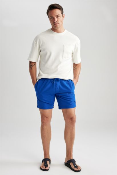 Short De Bain Tissé Coupe Régulière
