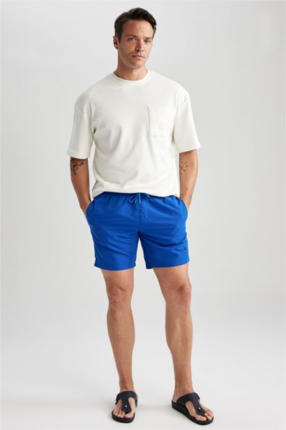 Short De Bain Tissé Coupe Régulière
