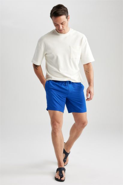 Short De Bain Tissé Coupe Régulière