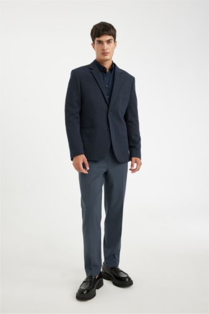 Slim Fit Dar Kesim Astarlı Düğmeli Blazer Ceket