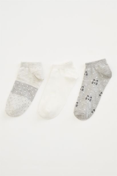 جوارب نسائي قطن قصير - 3 قطع