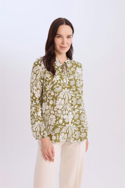 بلوزة ردن طويل قصة عادية بياخة مستديرة