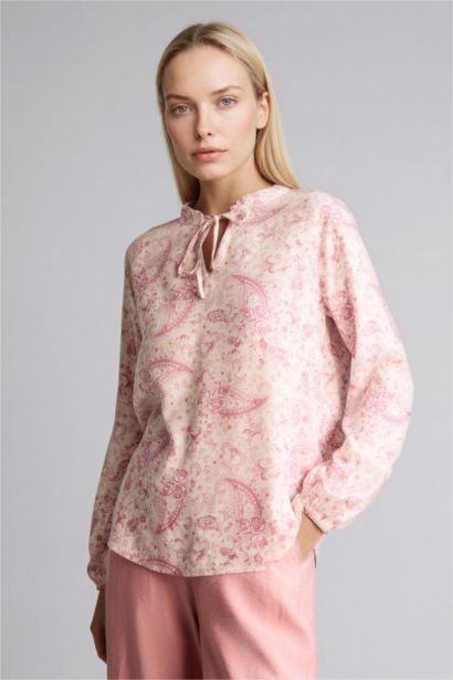 Baskılı Uzun Kollu Bluz