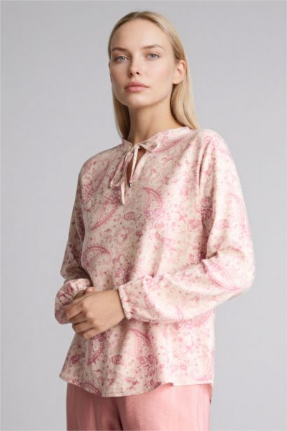 Baskılı Uzun Kollu Bluz