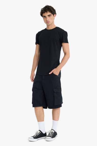 Long Muscle Fit Crew Neck Basic T-Shirt