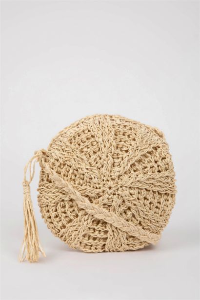 Kadın Uzun Askılı Hasır Çapraz Çanta