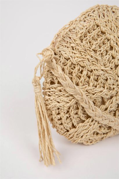 Kadın Uzun Askılı Hasır Çapraz Çanta