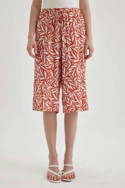 High Waist Crop Fit Viscose Capri