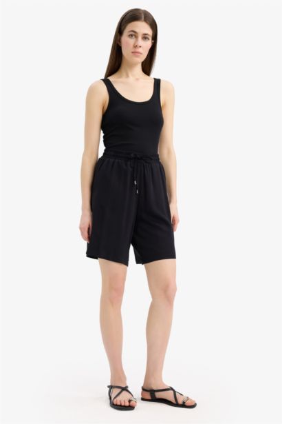 Viscose High Waist Short Leg Shorts