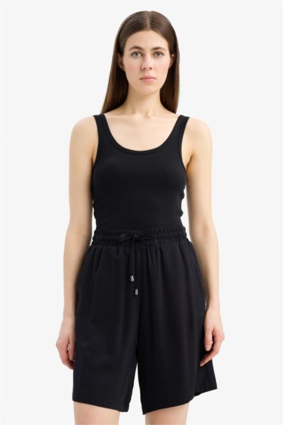 Viscose High Waist Short Leg Shorts