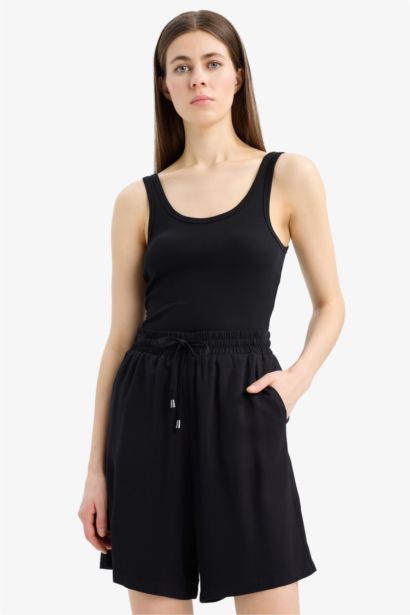 Viscose High Waist Short Leg Shorts