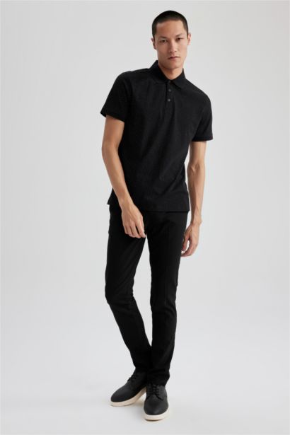 Slim Fit Printed Short Sleeve Polo T-Shirt