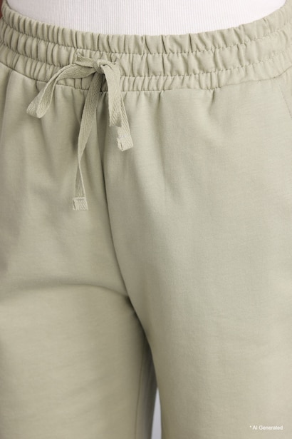 Short Bermuda en tissu sweat droit à taille normale Coupe régulière