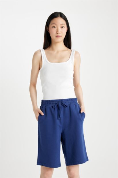 Regular Fıt Sweatshirt Kumaşı Bermuda