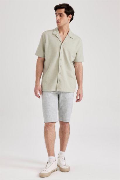 Бермуды стандартного кроя из льна