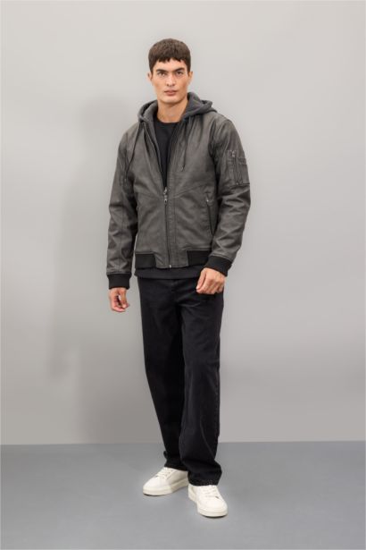 Zipper Faux Leather Jacket